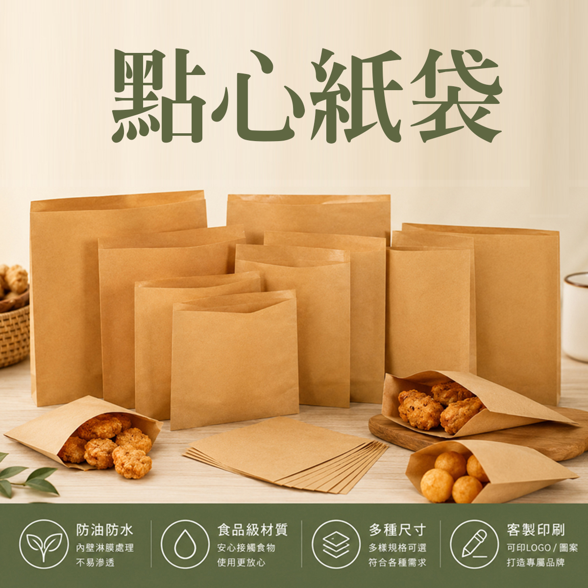 牛皮紙袋|尺寸與紙色比較
